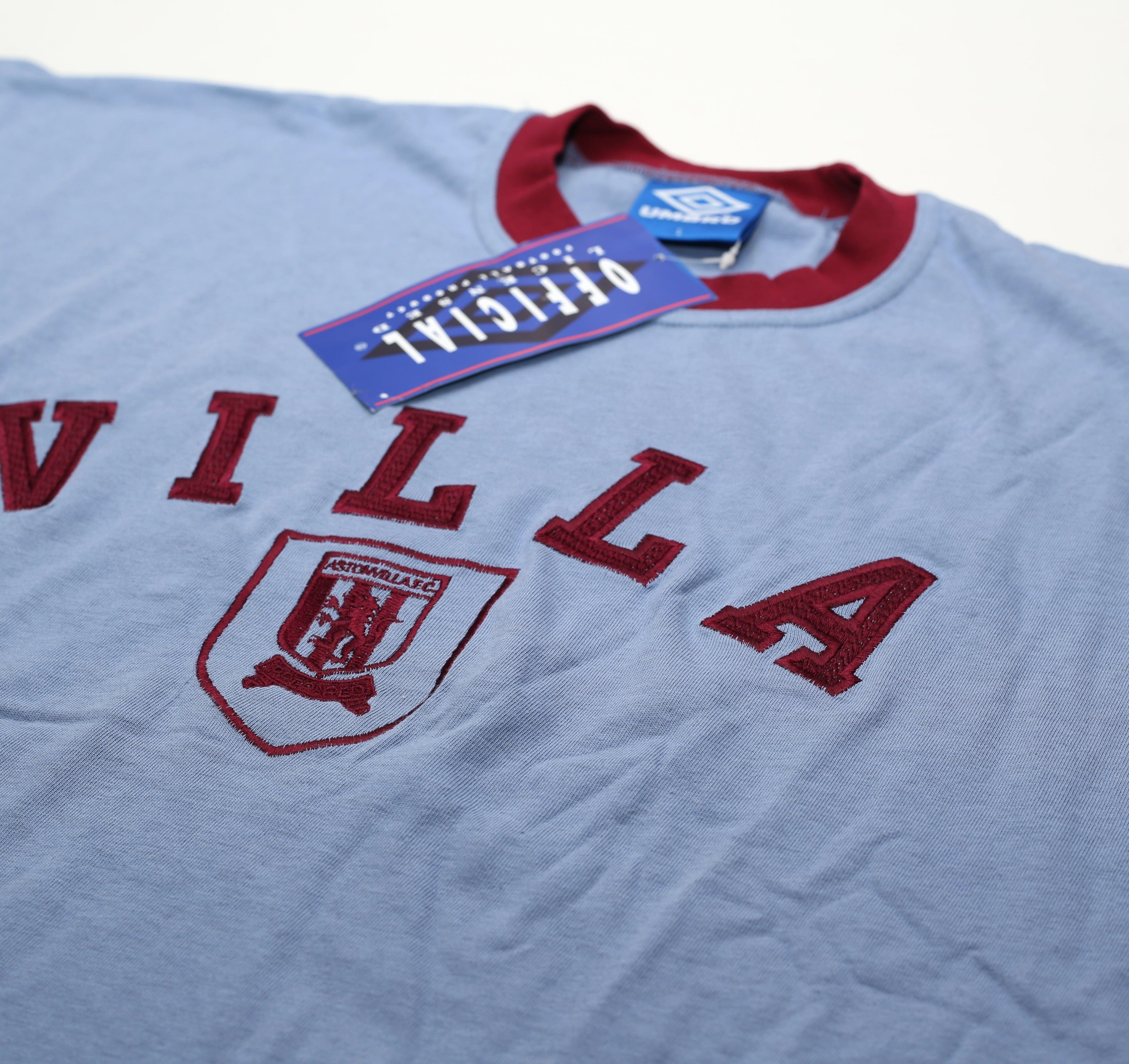 1992/93 ASTON VILLA Vintage Umbro Football Oversize Tee Shirt (L/XXL)