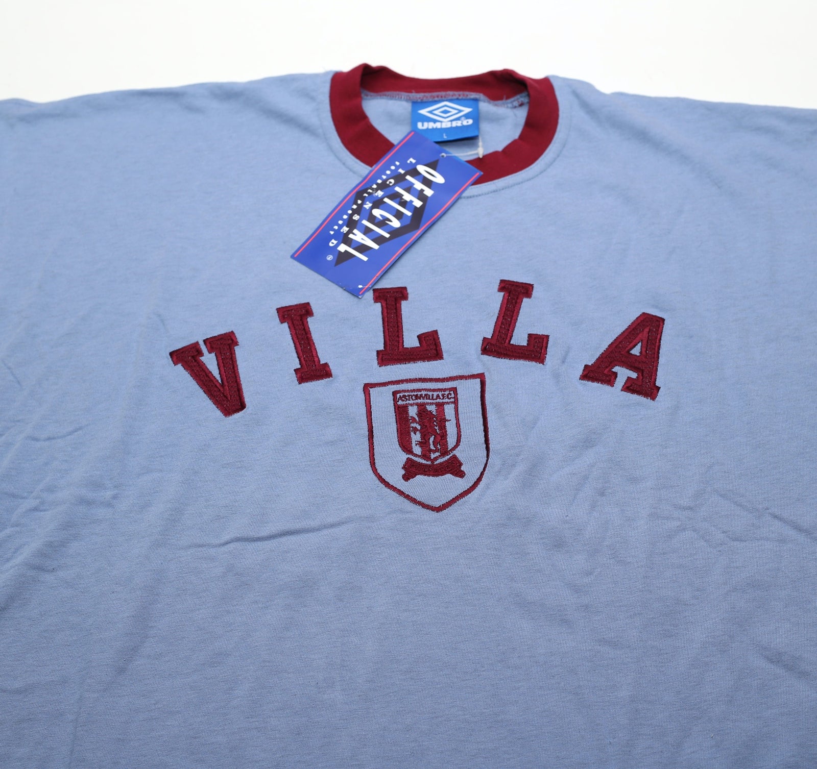1992/93 ASTON VILLA Vintage Umbro Football Oversize Tee Shirt (L/XXL)