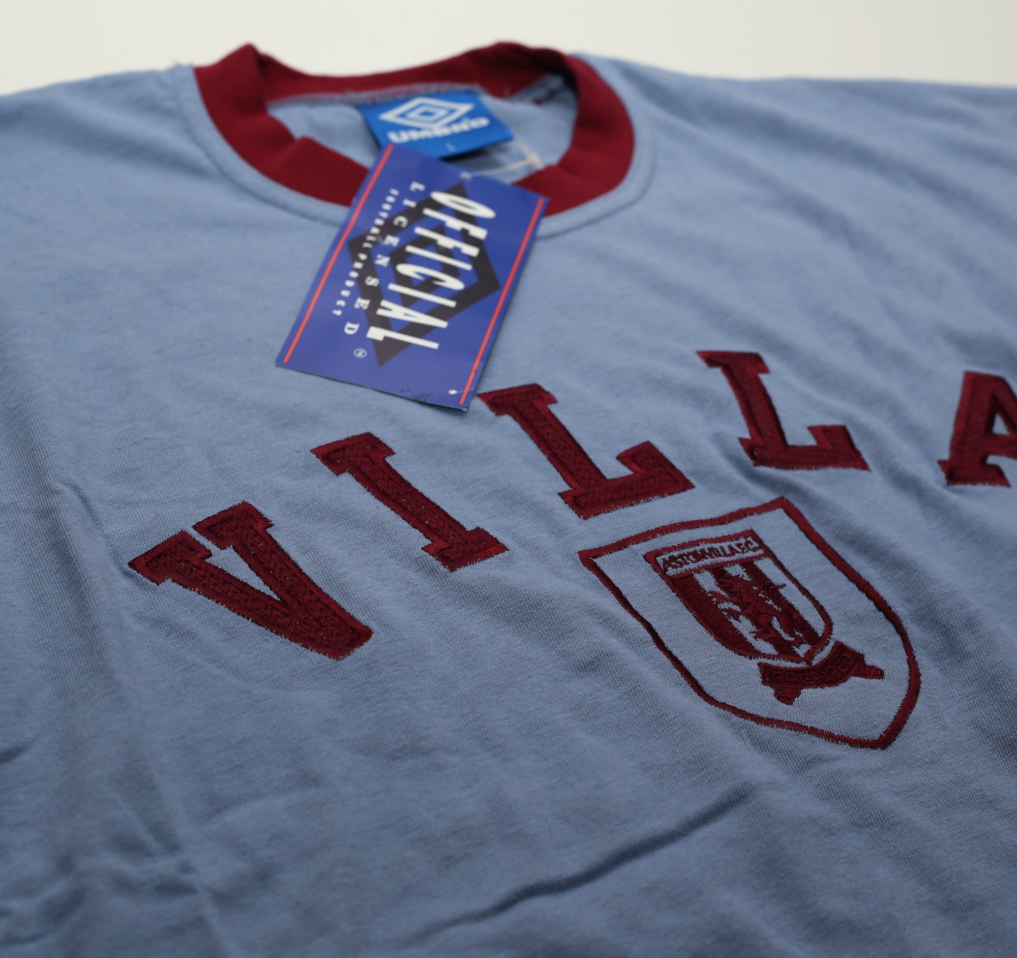 1992/93 ASTON VILLA Vintage Umbro Football Oversize Tee Shirt (L/XXL)