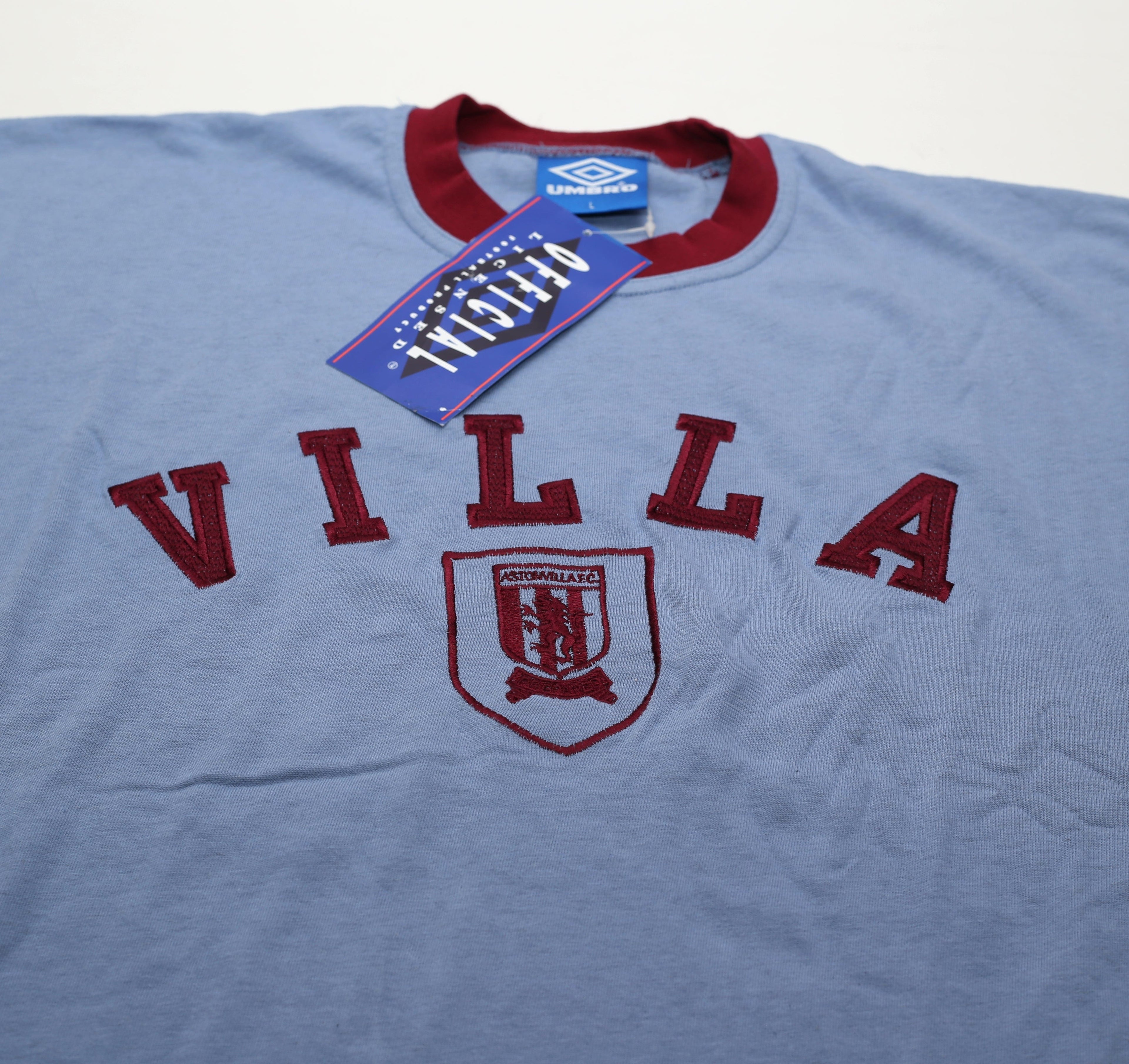 1992/93 ASTON VILLA Vintage Umbro Football Oversize Tee Shirt (L/XXL)