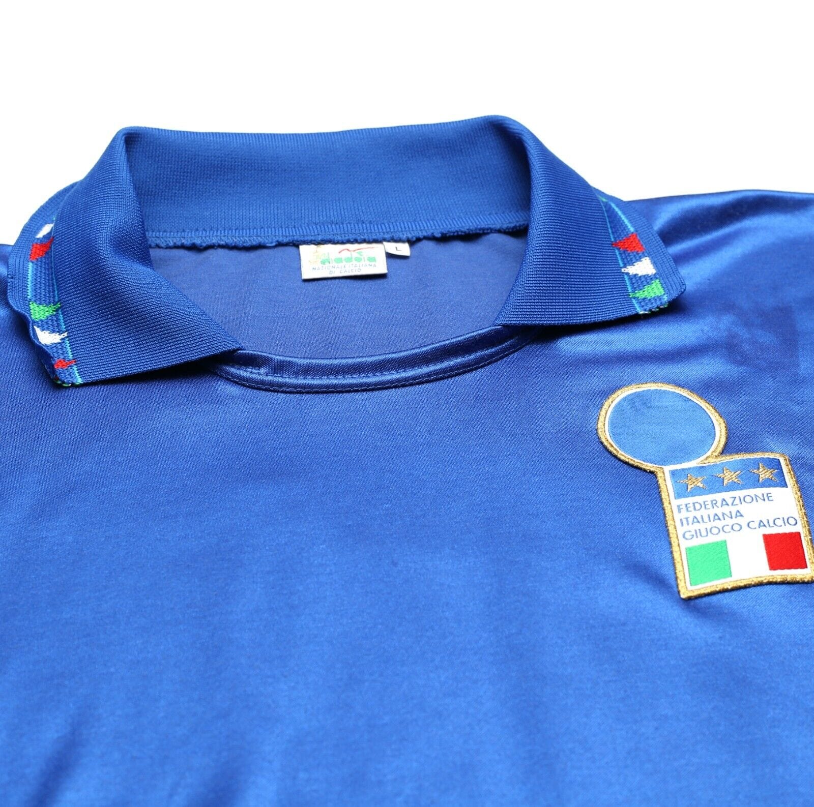 1992/93 BAGGIO #10 Italy Vintage Diadora LS Home Football Shirt Jersey (L)