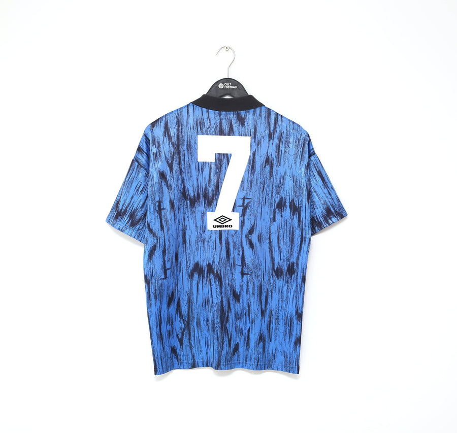 1992/93 CANTONA #7 Manchester United Vintage Umbro Away Football Shirt (M)