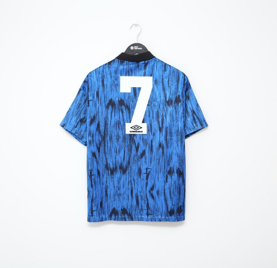 1992/93 CANTONA #7 Manchester United Vintage Umbro Away Football Shirt (M)