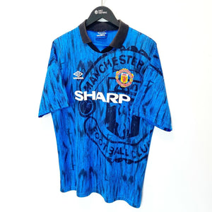 1992/93 CANTONA #7 Manchester United Vintage Umbro Away Football Shirt (M/L)