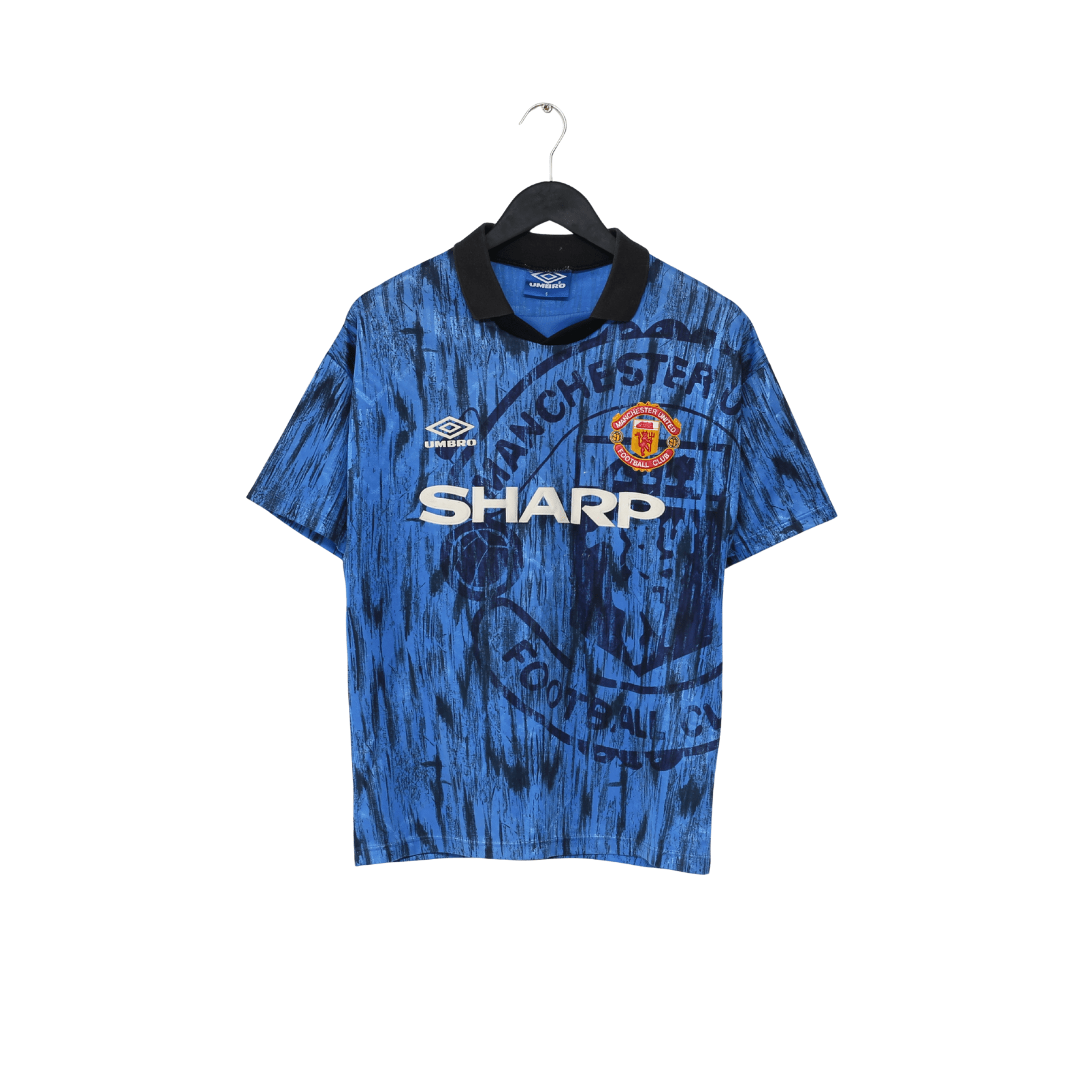 1992/93 CANTONA #7 Manchester United Vintage Umbro Away Football Shirt (S)