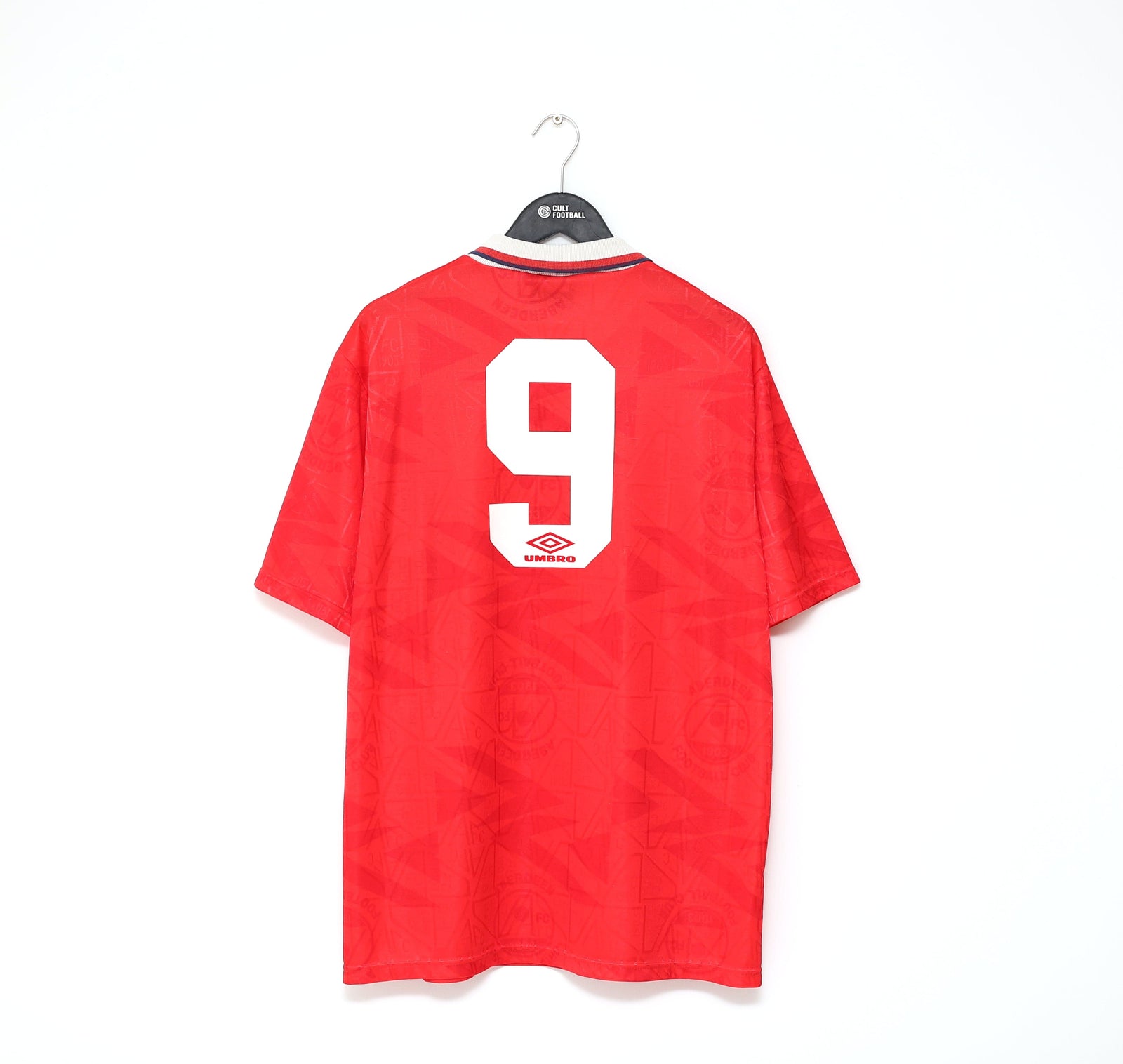 1992/93 JESS #9 Aberdeen Vintage Umbro Home Football Shirt Jersey (XL)
