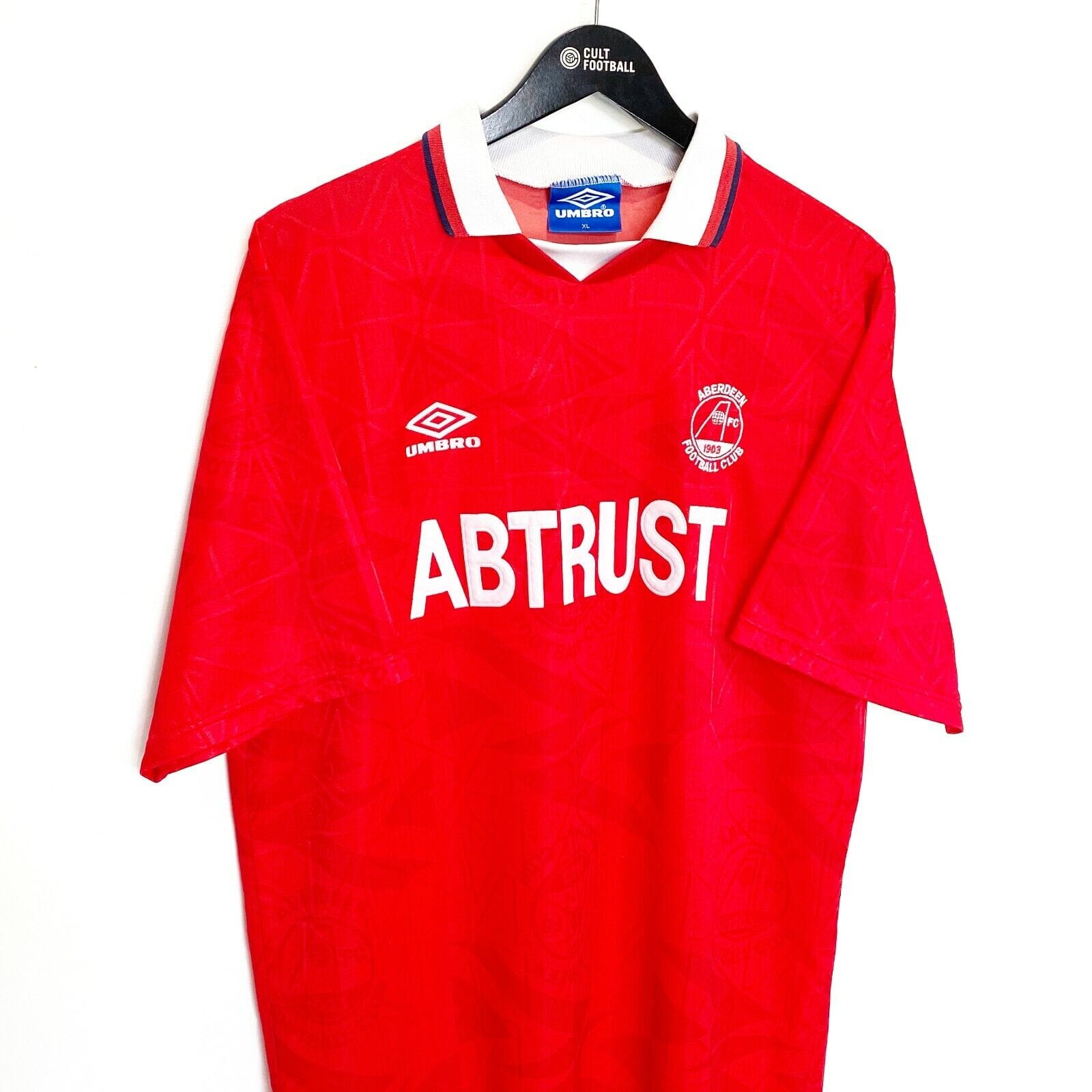 1992/93 JESS #9 Aberdeen Vintage Umbro Home Football Shirt Jersey (XL)