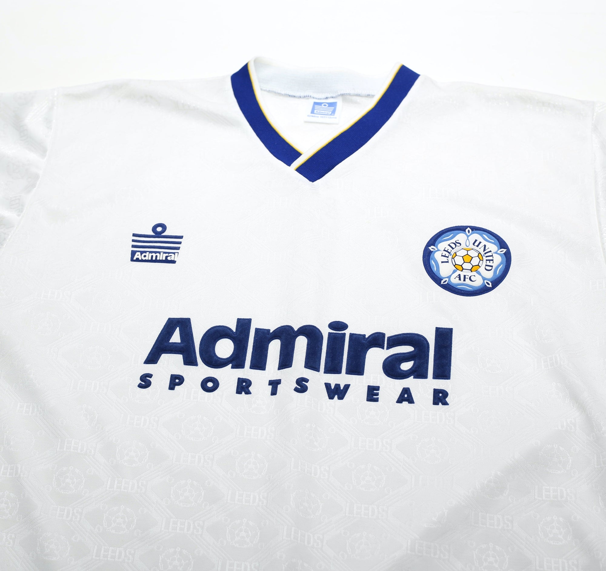 1992/93 LEEDS UNITED Vintage Admiral Home Football Shirt Jersey (L) 40/42