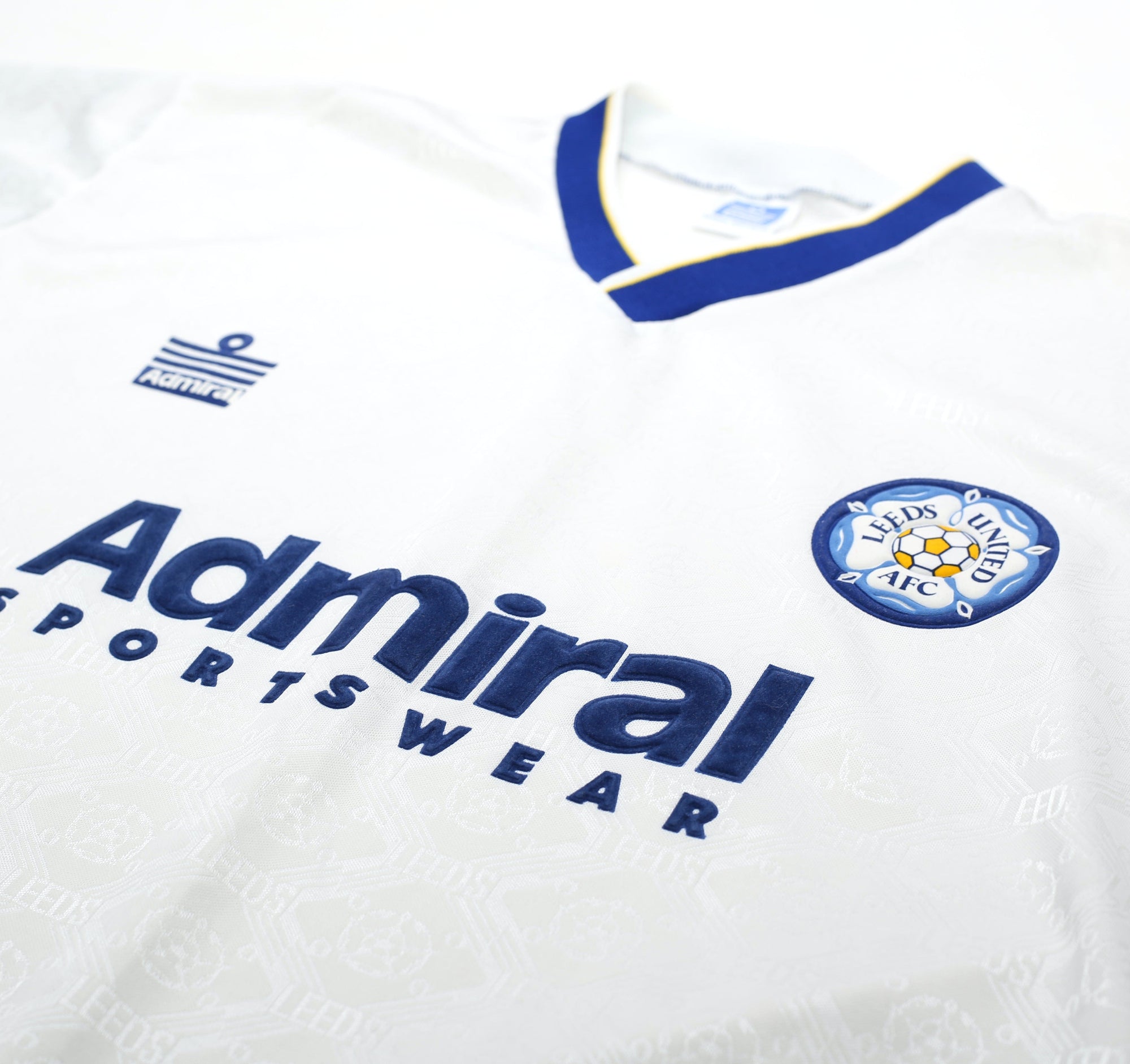 1992/93 LEEDS UNITED Vintage Admiral Home Football Shirt Jersey (L) 40/42