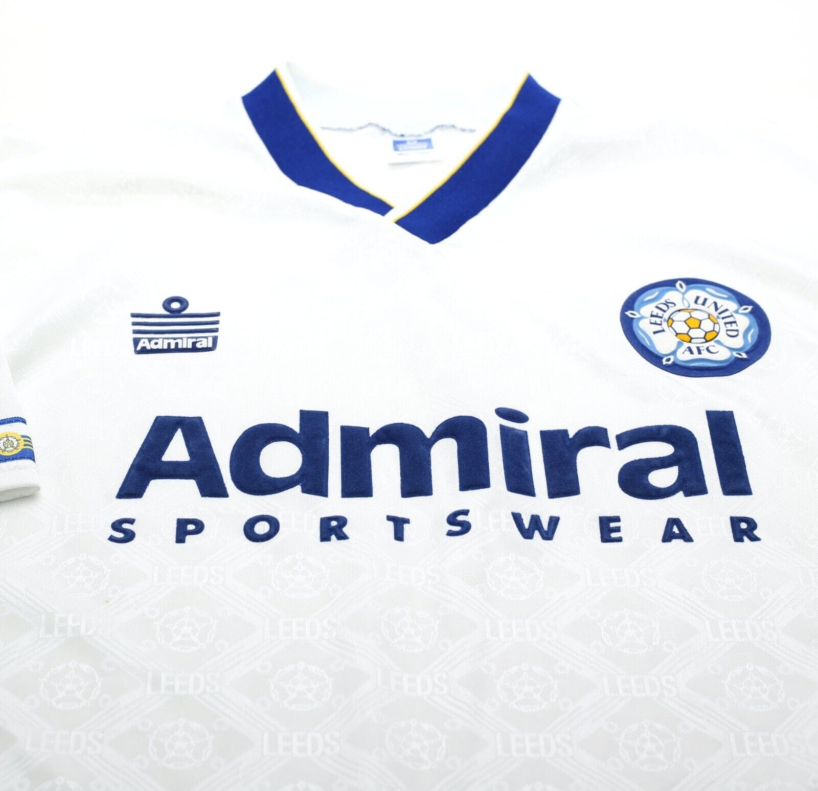 1992/93 LEEDS UNITED Vintage Admiral Home Football Shirt Jersey (L) 46 MINT