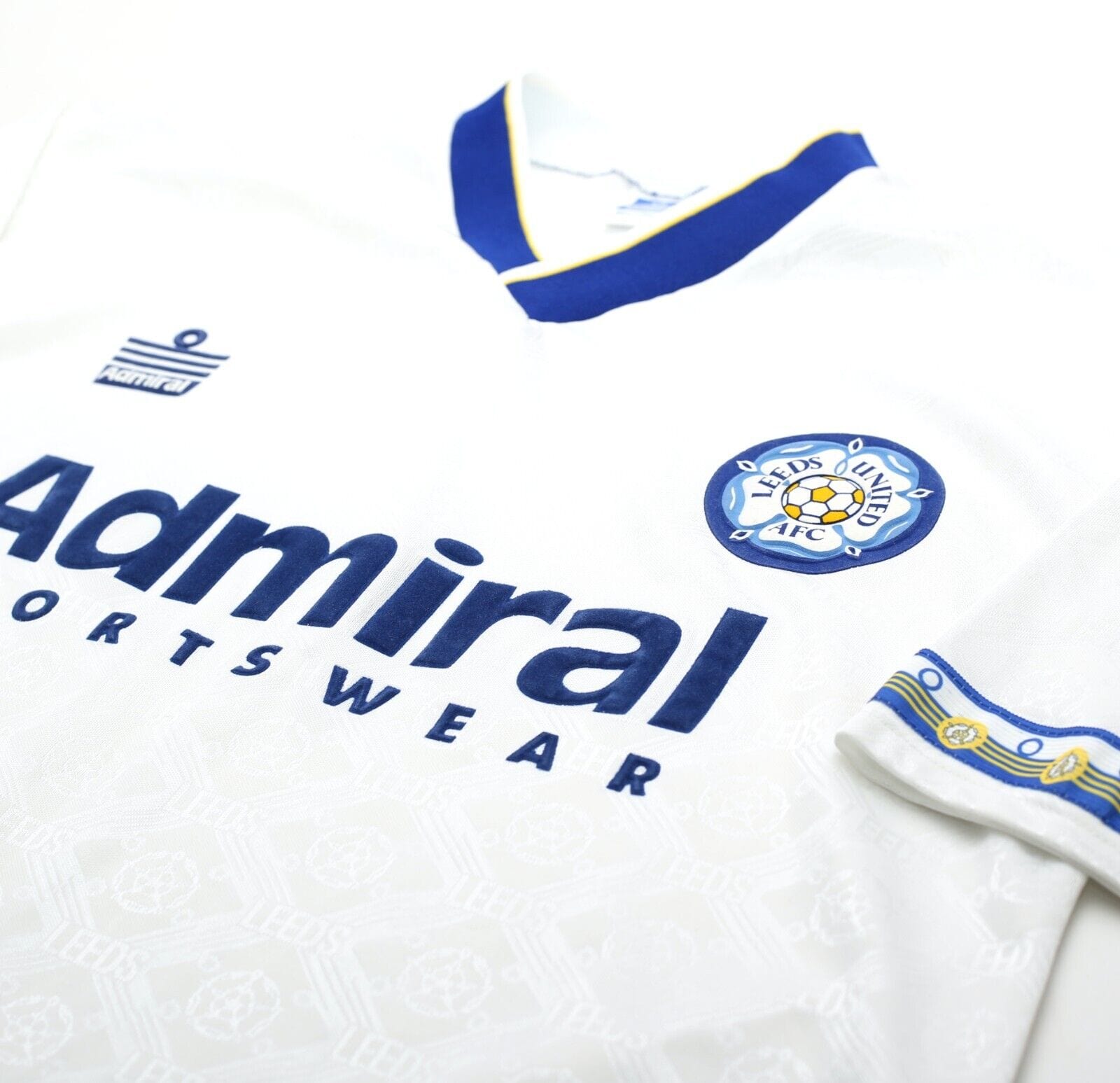 1992/93 LEEDS UNITED Vintage Admiral Home Football Shirt Jersey (L) 46 MINT