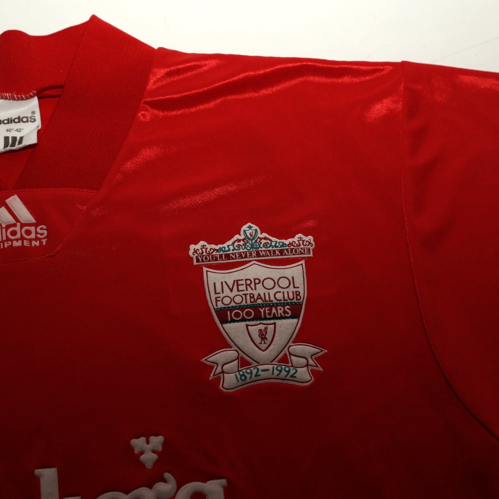1992/93 Liverpool Vintage adidas Centenary Home Football Shirt 40/42 (M/L)