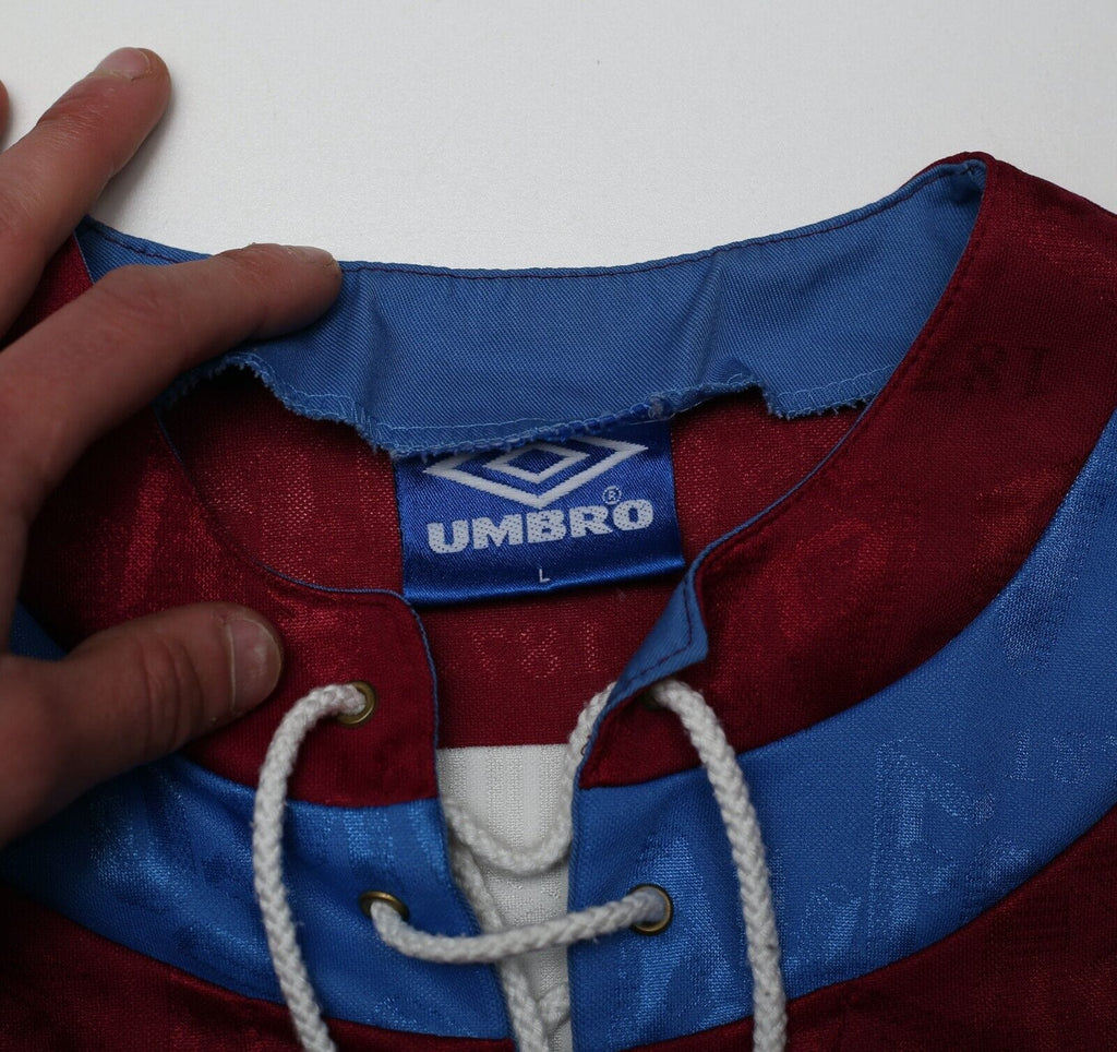 1992/93 McGRATH #5 Aston Villa Vintage Umbro Home Football Shirt (M/L)