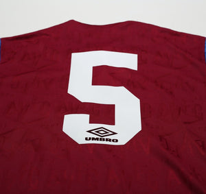 1992/93 McGRATH #5 Aston Villa Vintage Umbro Home Football Shirt (M/L)