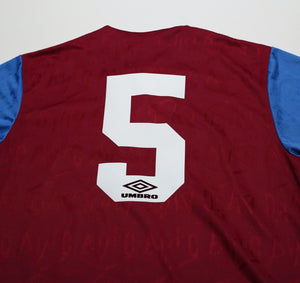 1992/93 McGRATH #5 Aston Villa Vintage Umbro Home Football Shirt (M/L)
