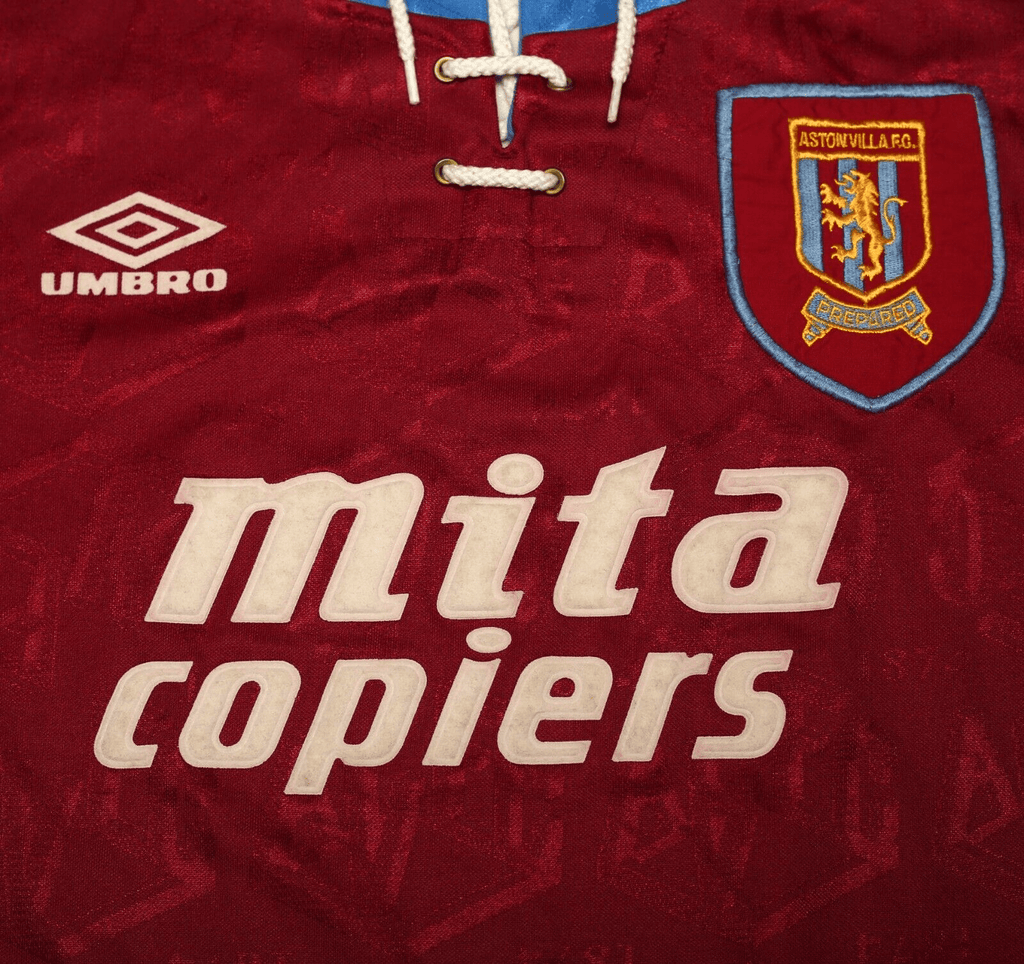 1992/93 McGRATH #5 Aston Villa Vintage Umbro Home Football Shirt (M/L)