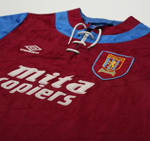 1992/93 McGRATH #5 Aston Villa Vintage Umbro Home Football Shirt (M/L)