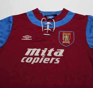 1992/93 McGRATH #5 Aston Villa Vintage Umbro Home Football Shirt (M/L)