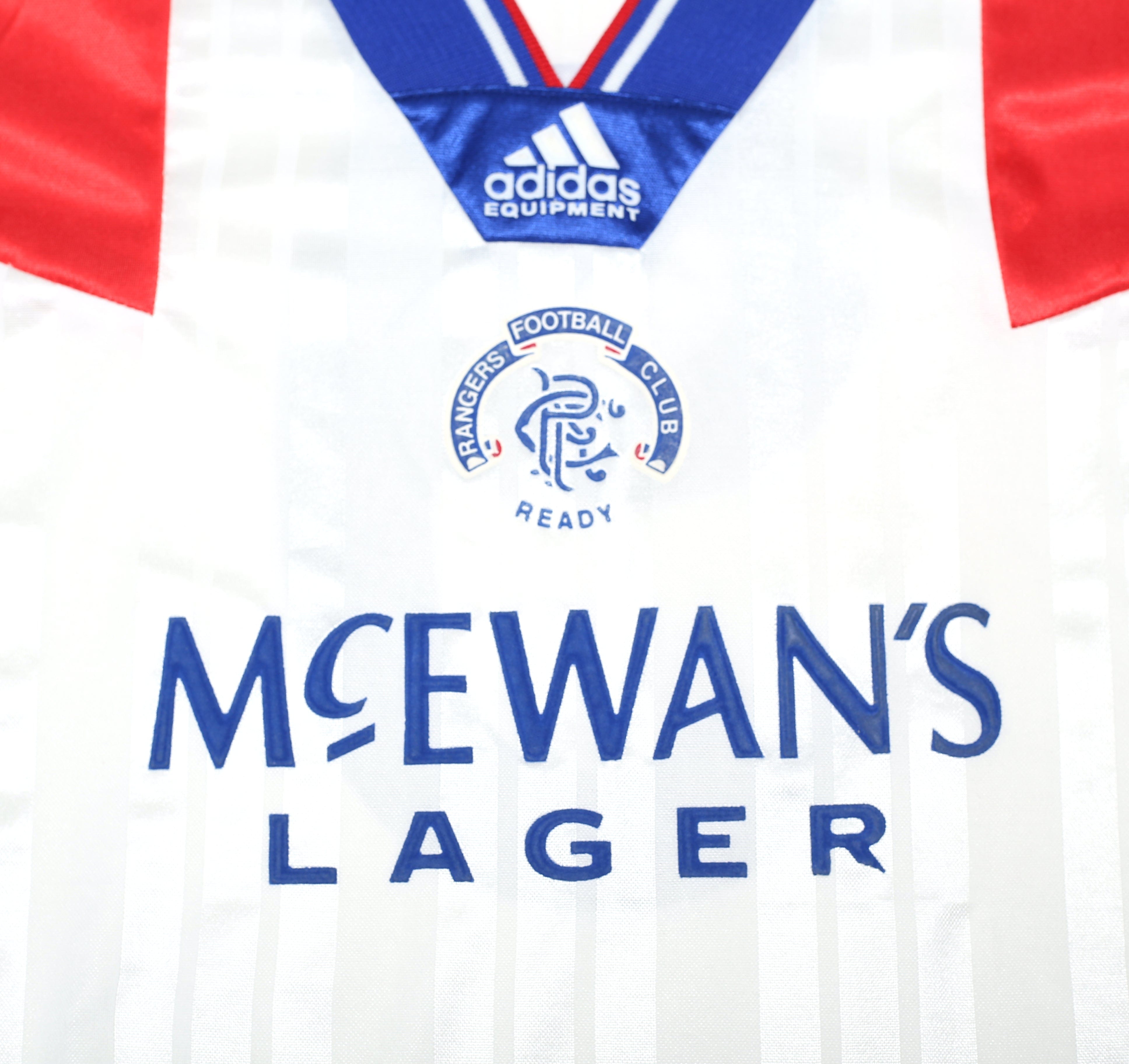 1992/93 RANGERS Vintage Adidas Away Football Shirt (L)