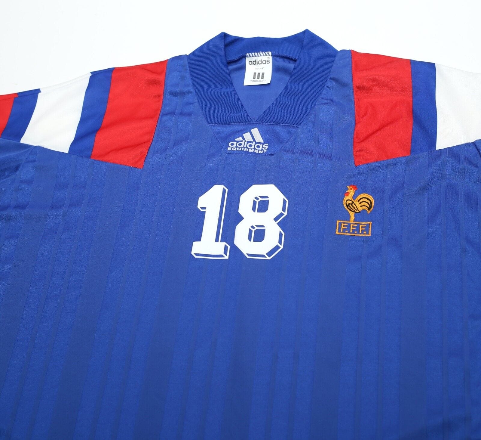 1992/94 CANTONA #18 France Vintage adidas Home Football Shirt Jersey (L) Euro 92