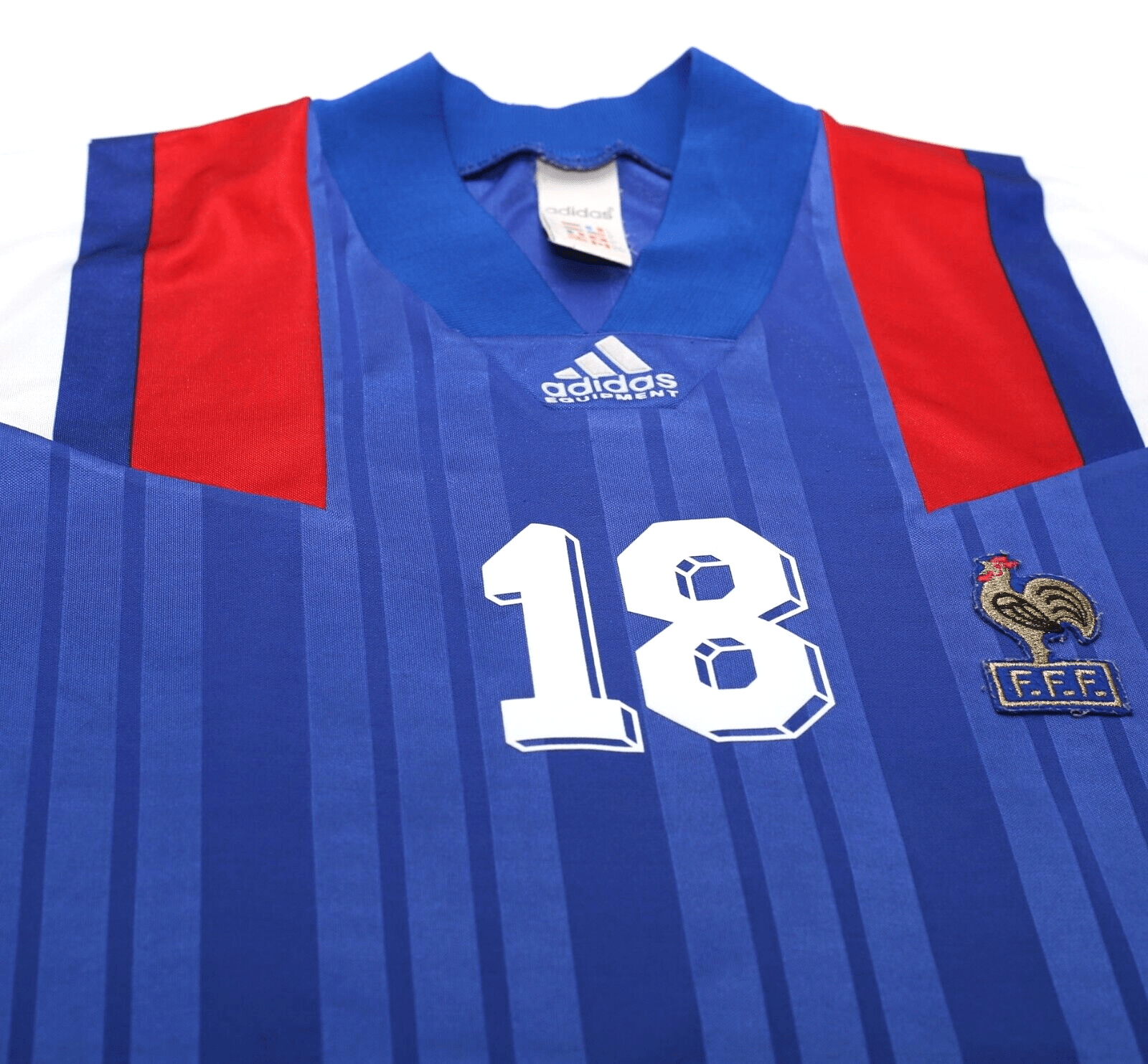 1992/94 CANTONA #18 France Vintage adidas Home Football Shirt Jersey (XL) Euro 92