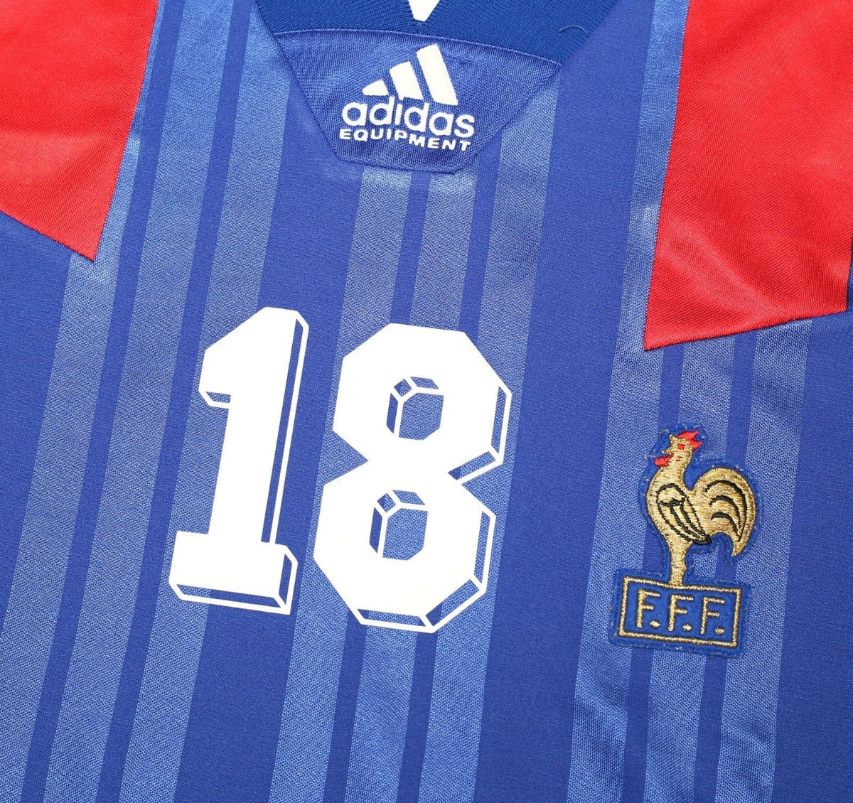 1992/94 CANTONA #18 France Vintage adidas Home Football Shirt (S/M) Euro 92