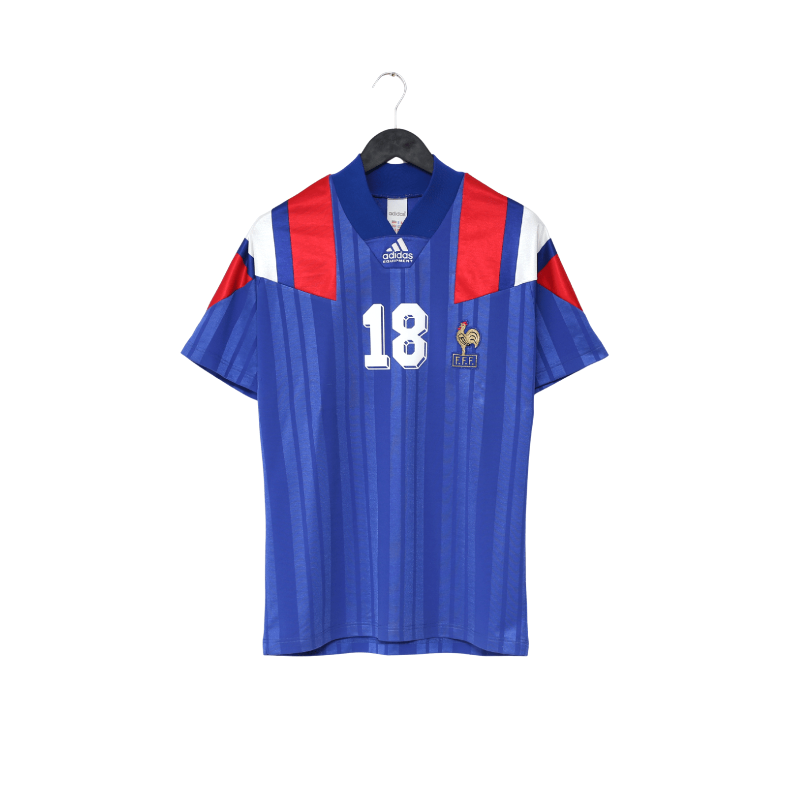 1992/94 CANTONA #18 France Vintage adidas Home Football Shirt (S/M) Euro 92