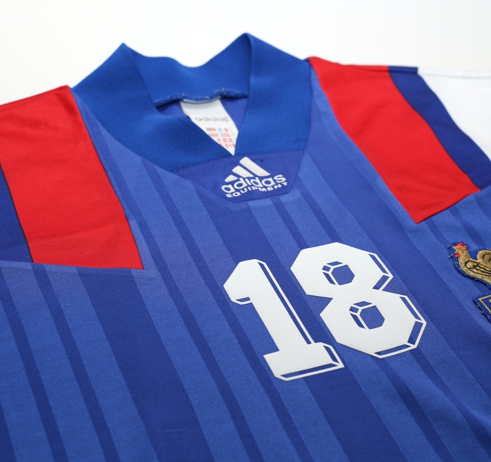 1992/94 CANTONA #18 France Vintage adidas Home Football Shirt (S/M) Euro 92