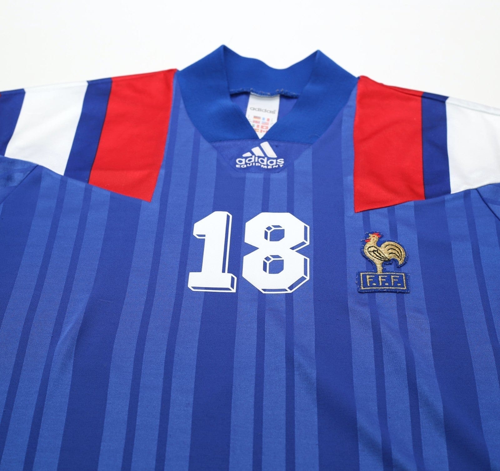 1992/94 CANTONA #18 France Vintage adidas Home Football Shirt (S/M) Euro 92