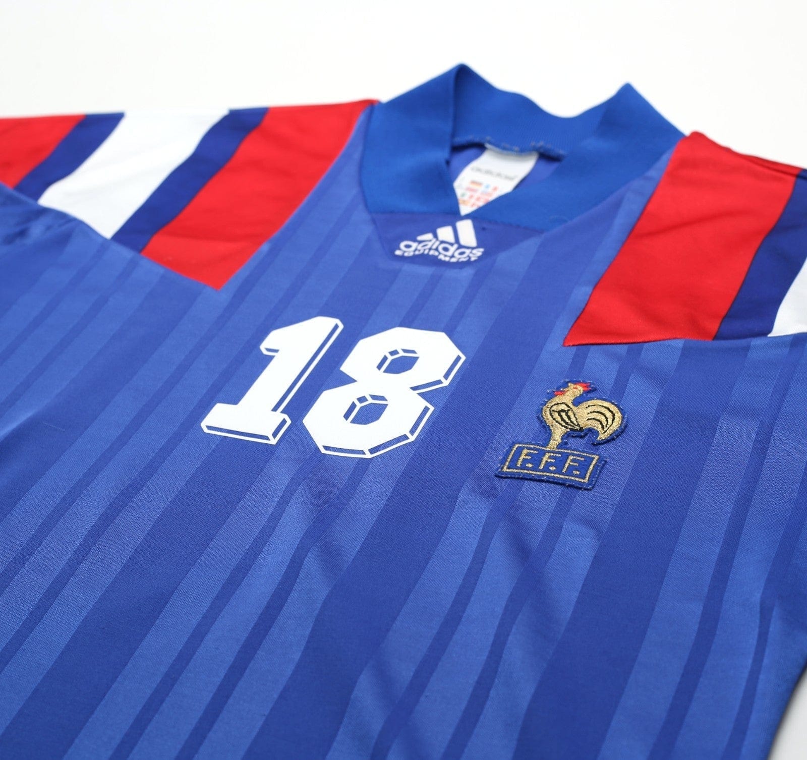 1992/94 CANTONA #18 France Vintage adidas Home Football Shirt (S/M) Euro 92