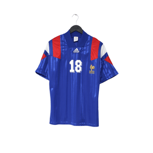 1992/94 CANTONA #18 France Vintage adidas Home Football Shirt (S/M) Euro 92