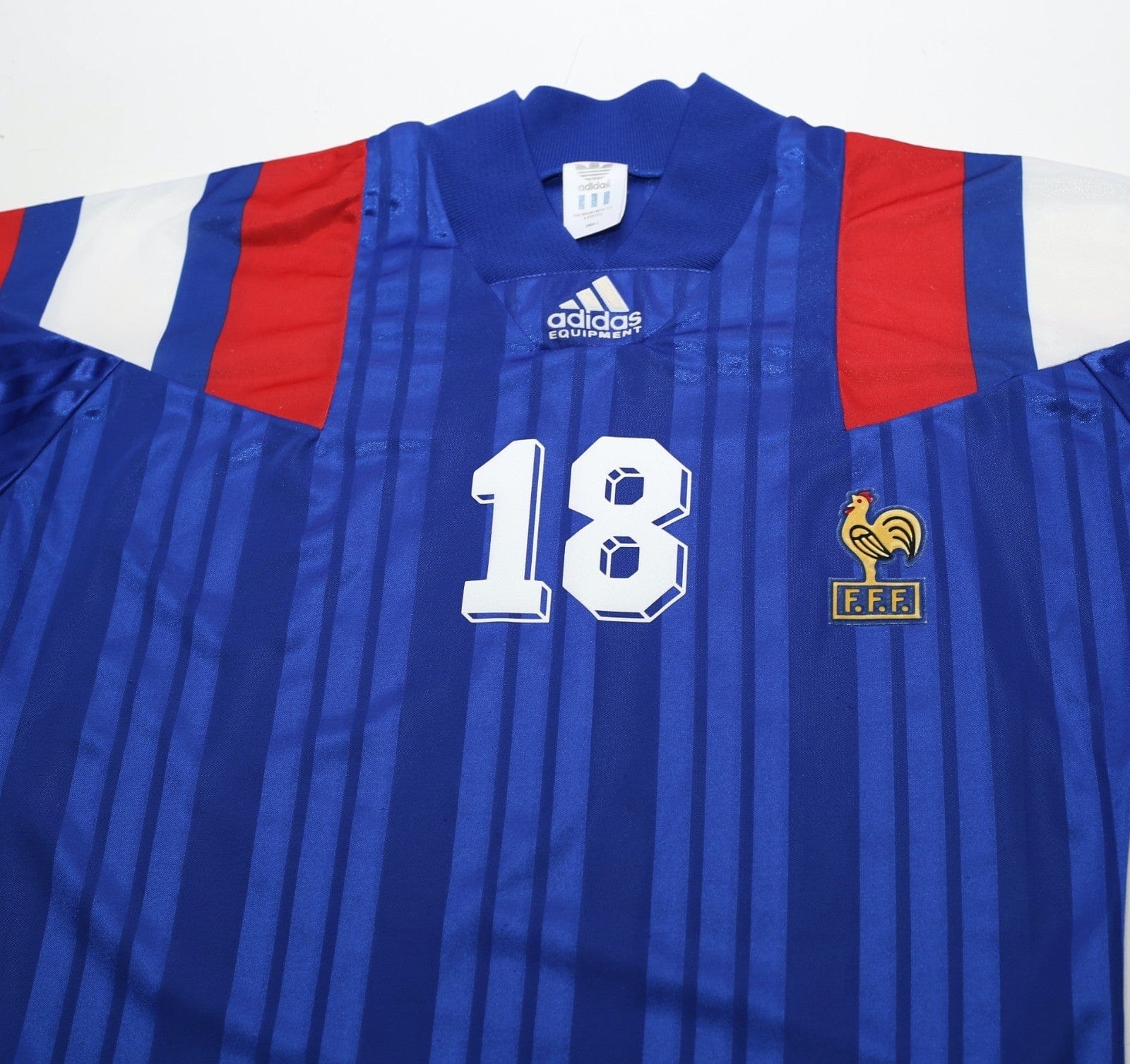 1992/94 CANTONA #18 France Vintage adidas Home Football Shirt (S/M) Euro 92
