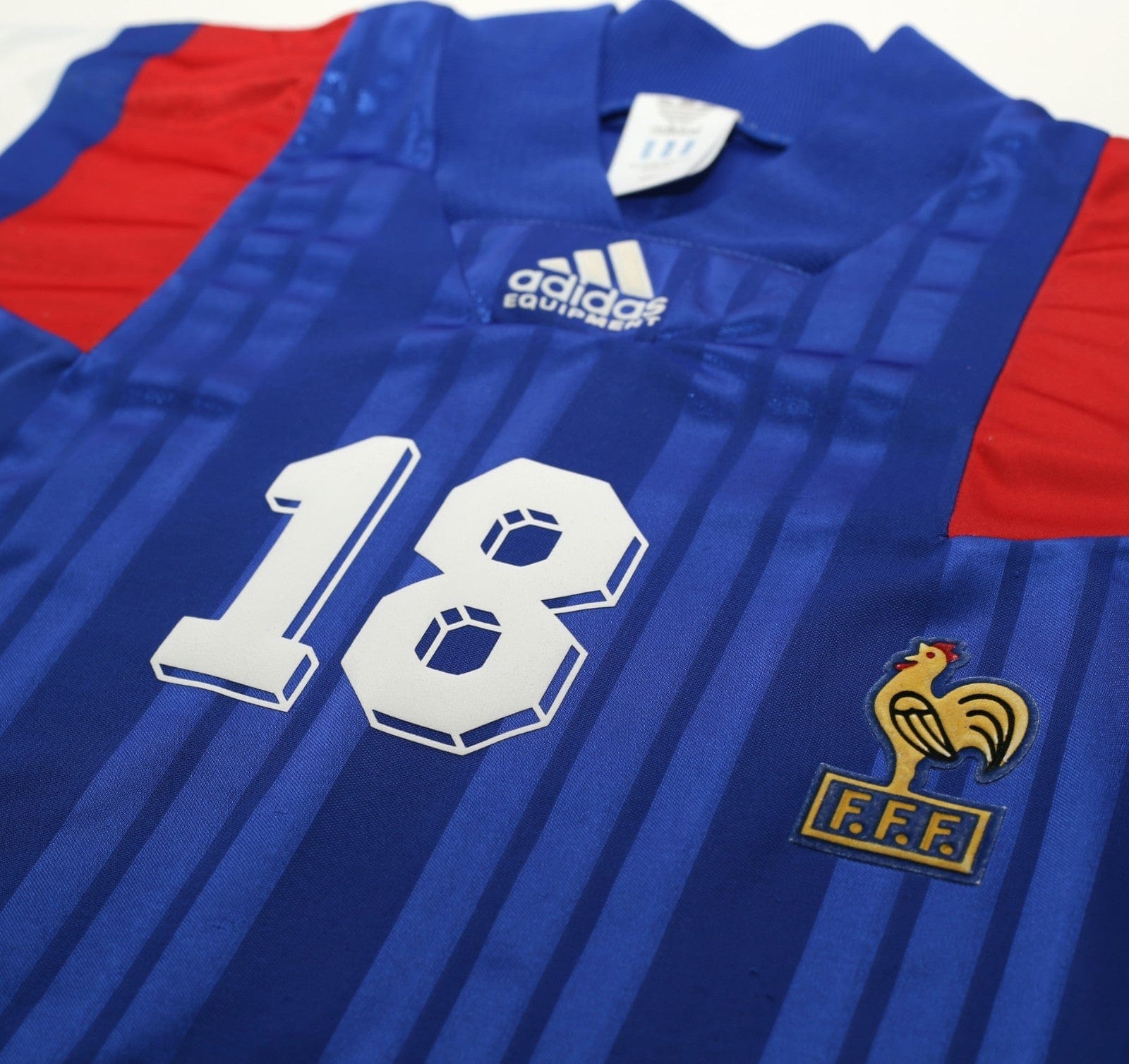 1992/94 CANTONA #18 France Vintage adidas Home Football Shirt (S/M) Euro 92