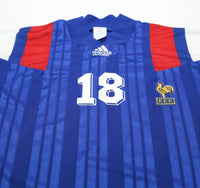 1992/94 CANTONA #18 France Vintage adidas Home Football Shirt (S/M) Euro 92