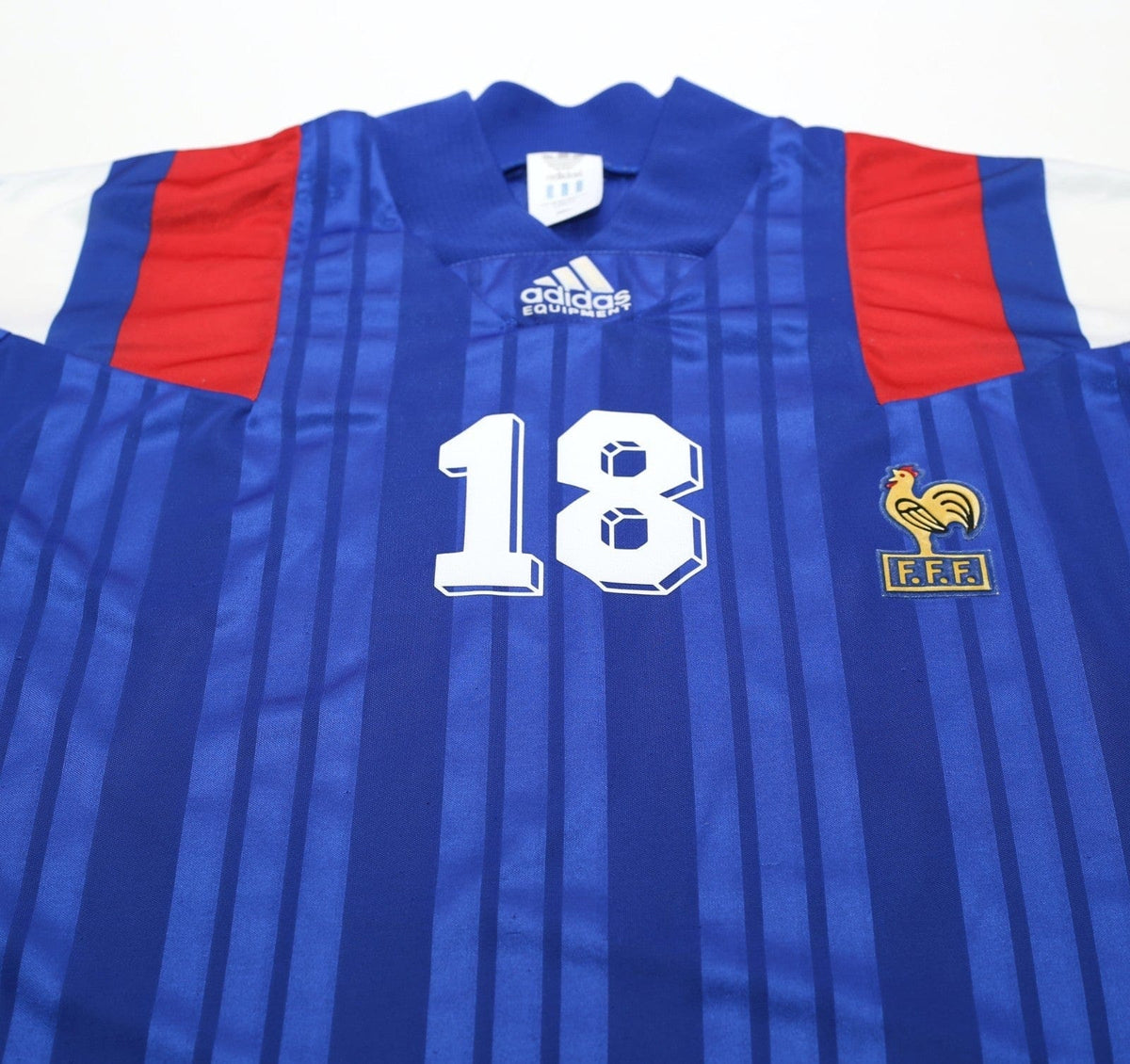 1992/94 CANTONA #18 France Vintage adidas Home Football Shirt (S/M) Euro 92