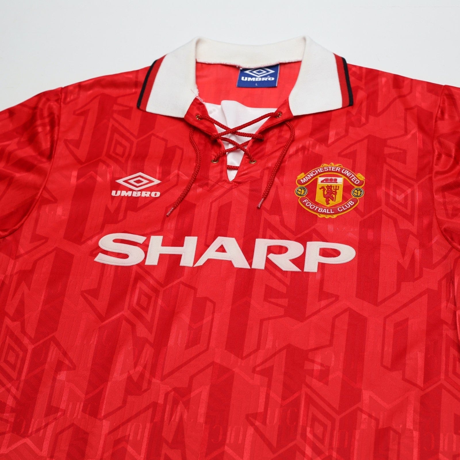 1992/94 Cantona #7 Manchester United Vintage Umbro Home Football Shirt (L)