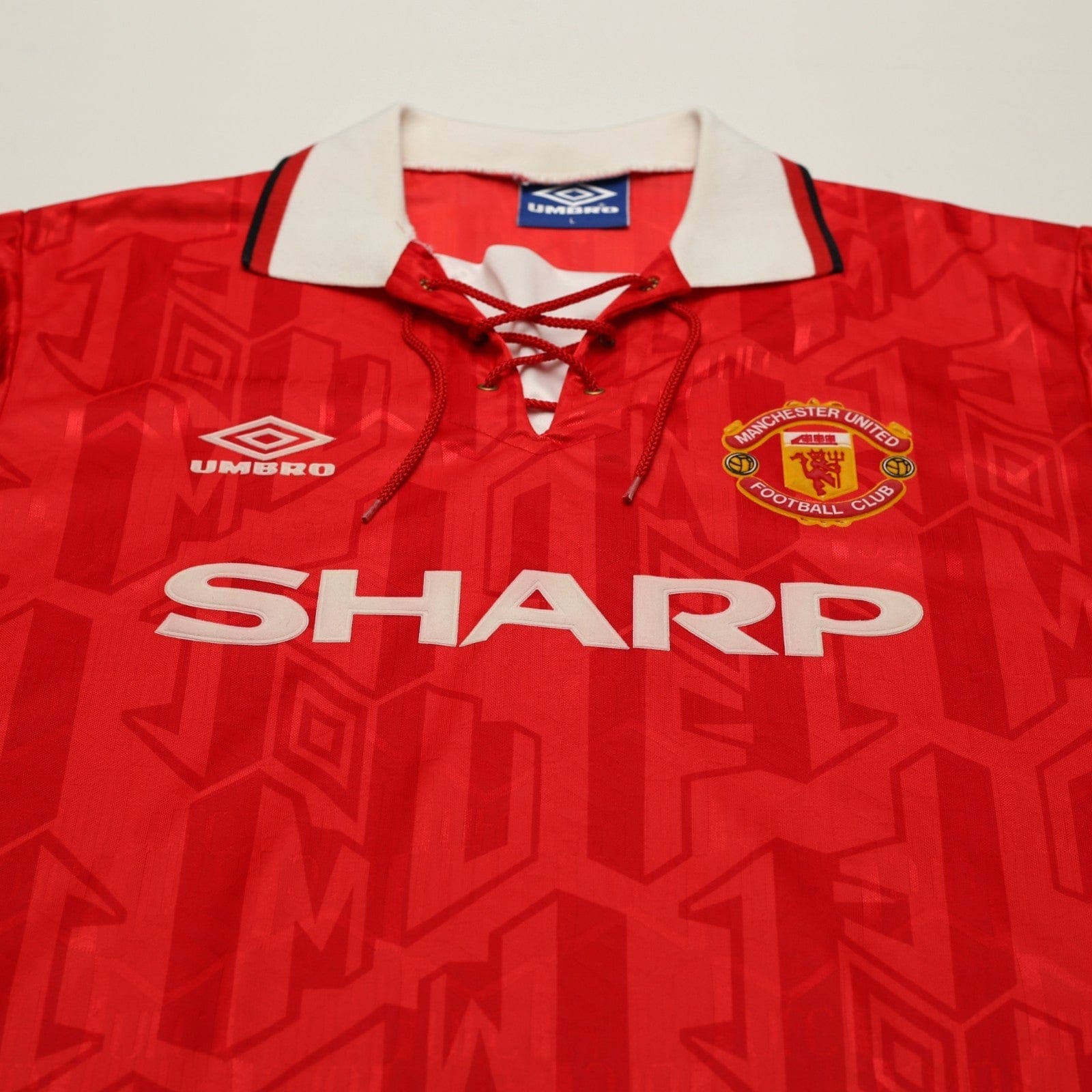1992/94 Cantona #7 Manchester United Vintage Umbro Home Football Shirt (L)