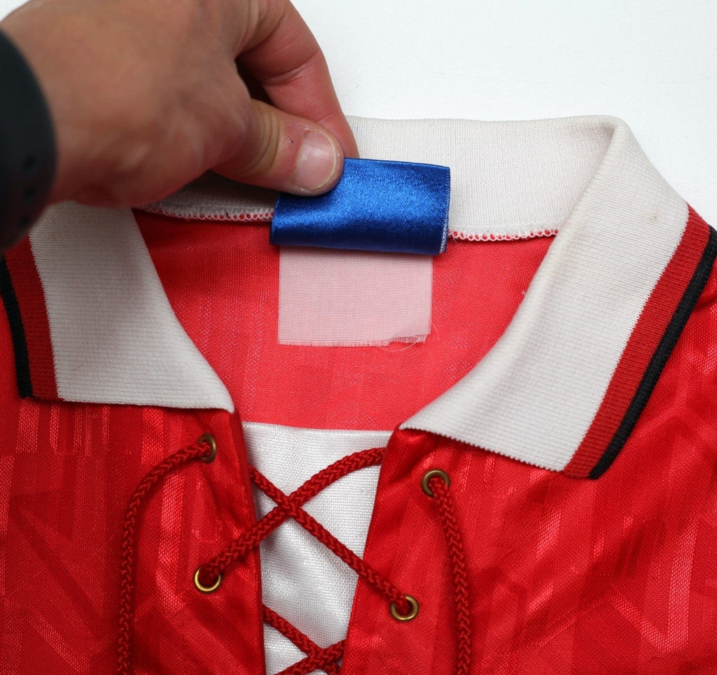 1992/94 CANTONA #7 Manchester United Vintage Umbro Home Football Shirt (L/XL)