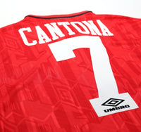 1992/94 CANTONA #7 Manchester United Vintage Umbro Home Football Shirt (L/XL)