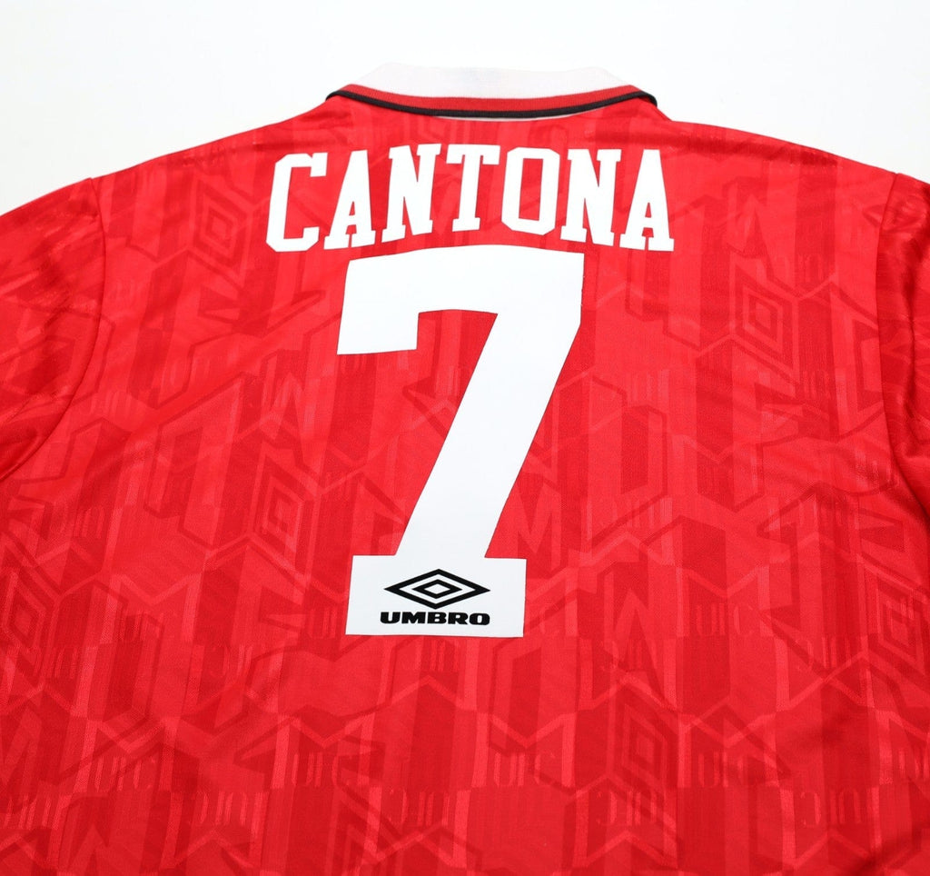 1992/94 CANTONA #7 Manchester United Vintage Umbro Home Football Shirt (L/XL)