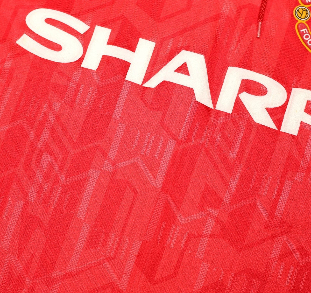 1992/94 CANTONA #7 Manchester United Vintage Umbro Home Football Shirt (L/XL)