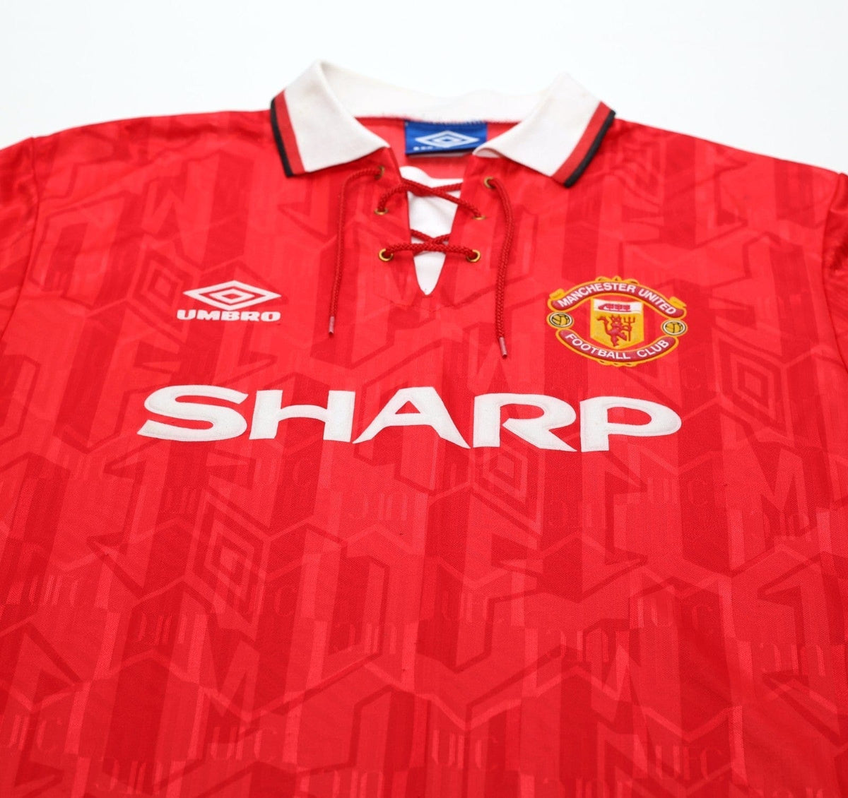 1992/94 CANTONA #7 Manchester United Vintage Umbro Home Football Shirt (L/XL)