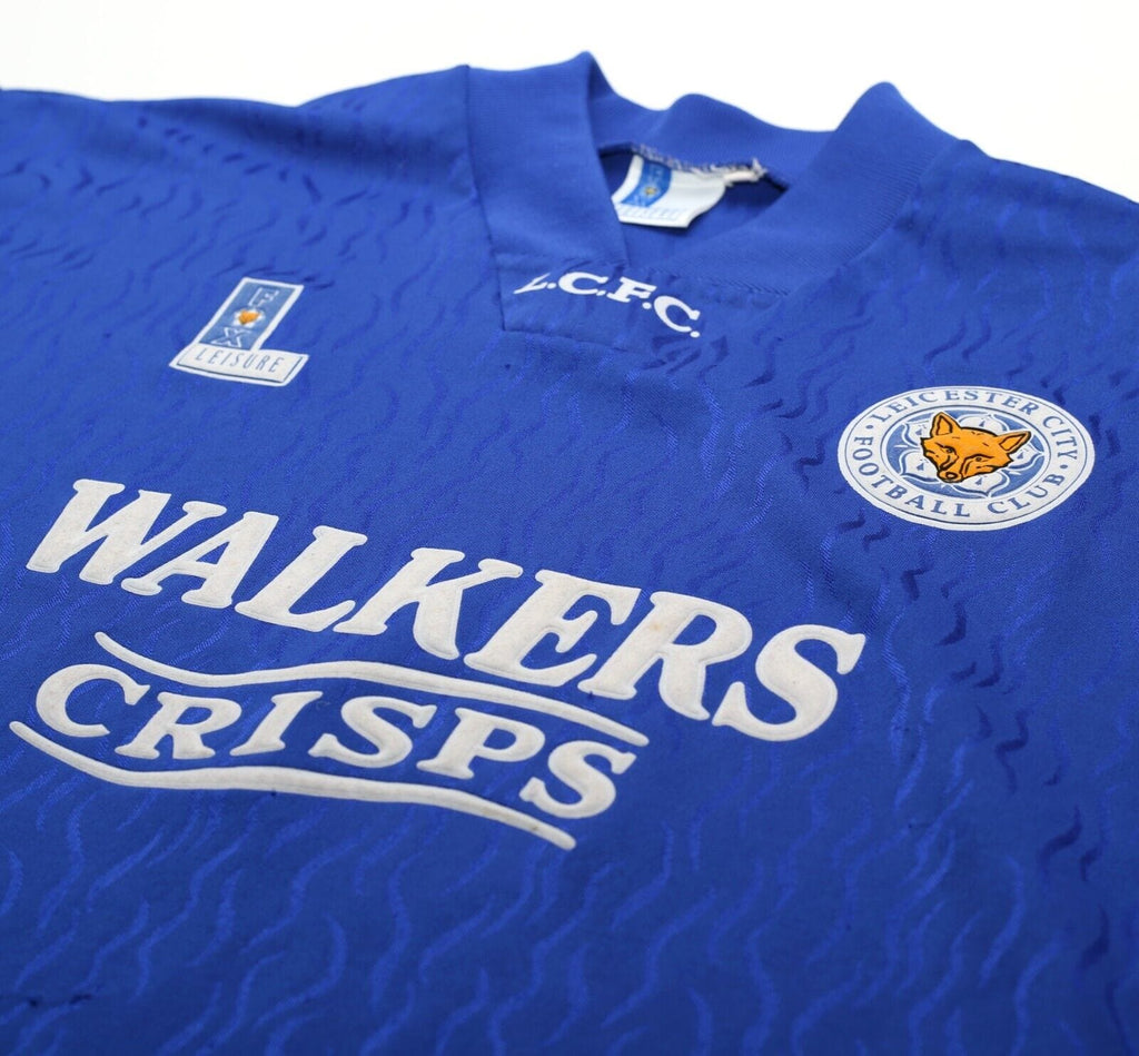 1992/94 LEICESTER CITY Vintage Fox Leisure Home Football Shirt (L)