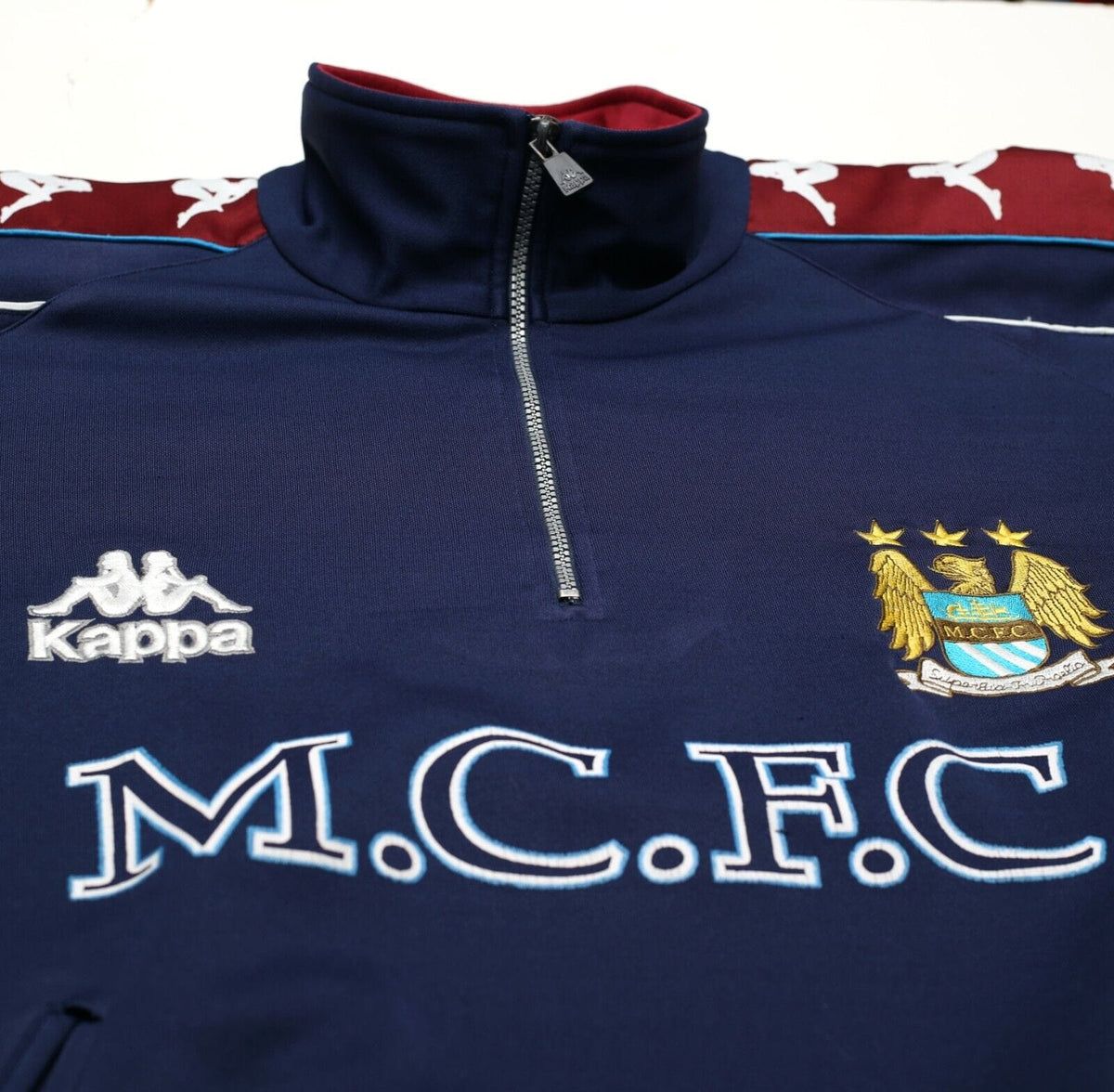 1992/94 MANCHESTER CITY Vintage Kappa Football 1/4 Zip Track Top (XL)