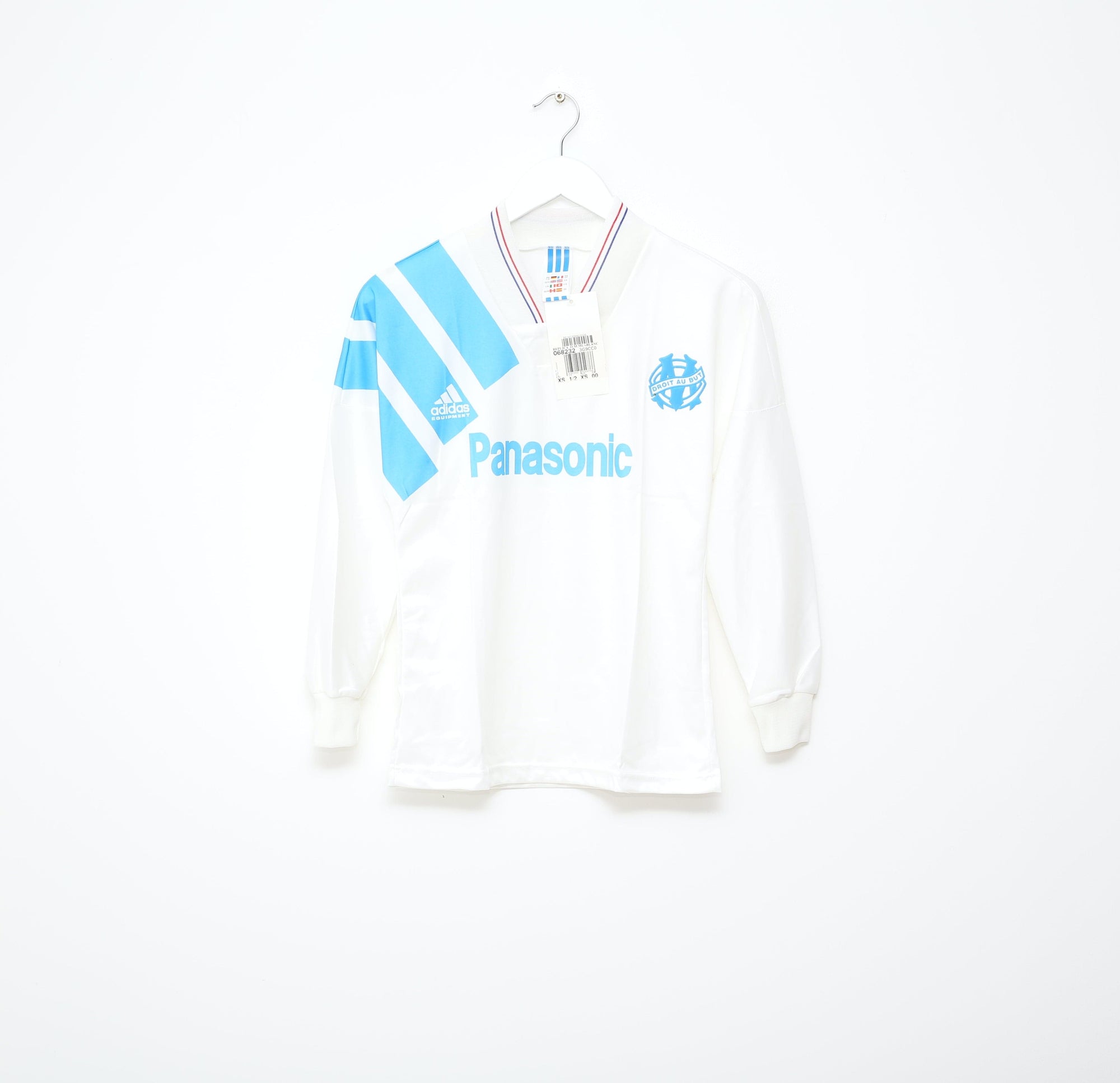 1992/94 MARSEILLE Vintage adidas Equipment Long Sleeve Football Shirt (XS) BNWT
