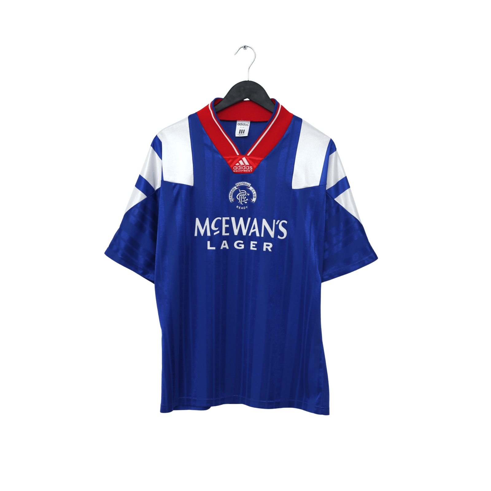 1992/94 McCoist #9 Rangers Vintage adidas Equipment Home Football Shirt (L)