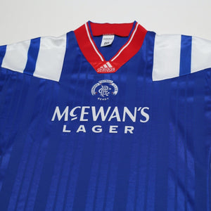 1992/94 McCoist #9 Rangers Vintage adidas Equipment Home Football Shirt (L)