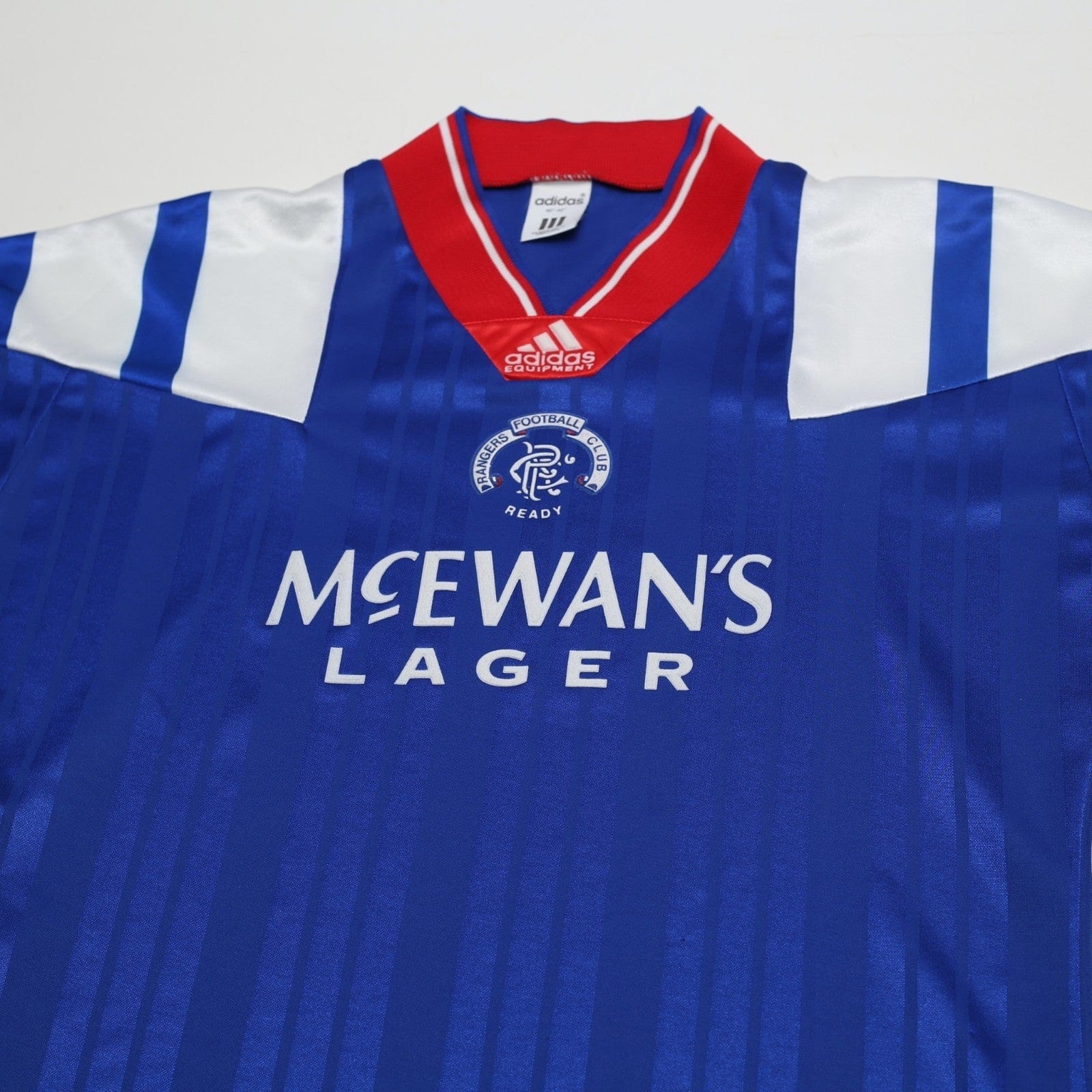 1992/94 McCoist #9 Rangers Vintage adidas Equipment Home Football Shirt (L)