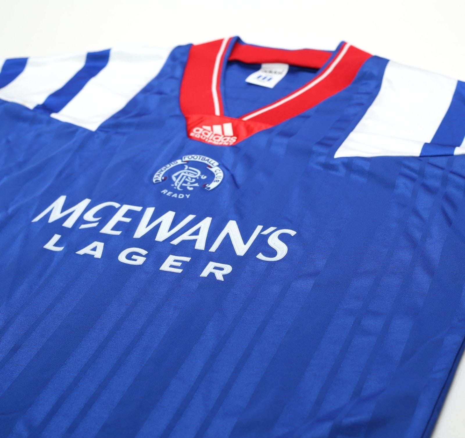 1992/94 McCOIST #9 Rangers Vintage adidas Equipment Home Football Shirt (L/XL)