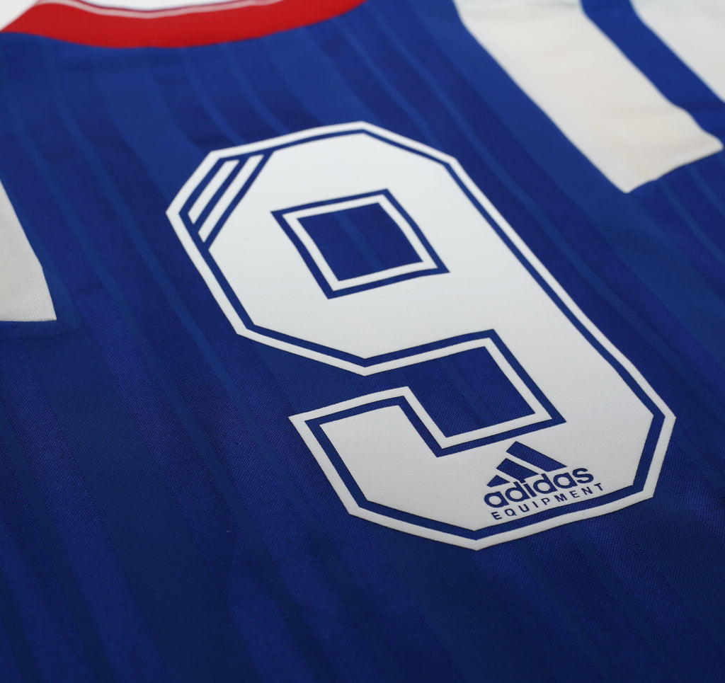 1992/94 McCOIST #9 Rangers Vintage adidas Equipment Home Football Shirt (XL)